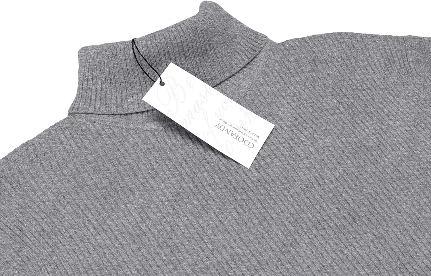 Mens Ribbed Slim Fit Knitted Pullover Casual Turtleneck Sweater | Premium Anti-Shrink Knit Turtleneck. Soft, Warm & Stretchy—Perfect for Casual, Work or Outdoor Wear in Fall/Winter.