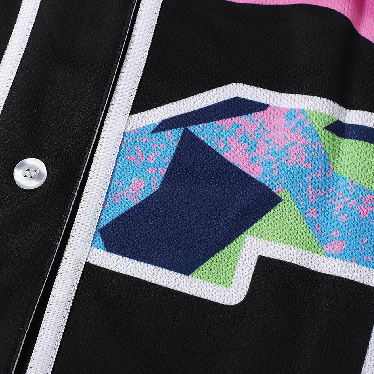 Unisex Bel Air Button down Baseball Jersey, 90S Hip Hop Party Shirt | Breathable Polyester,Classic Short Sleeve Button Down, Loose Men Women Fit, Casual Daily and Hip-Hop Street Styling.