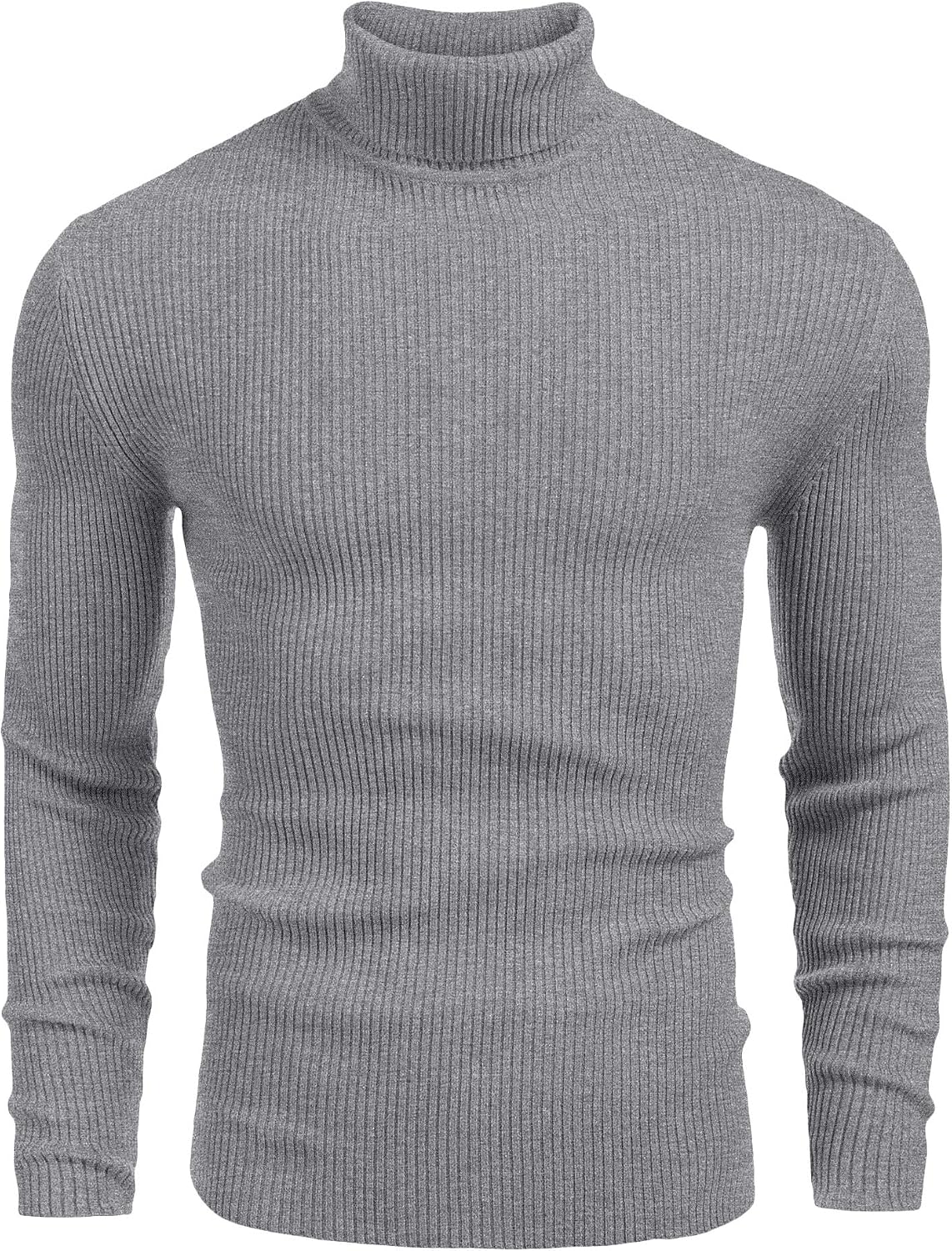 Mens Ribbed Slim Fit Knitted Pullover Casual Turtleneck Sweater | Premium Anti-Shrink Knit Turtleneck. Soft, Warm & Stretchy—Perfect for Casual, Work or Outdoor Wear in Fall/Winter.