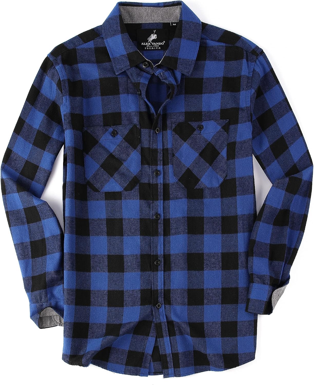 Mens Button down Regular Fit Long Sleeve Casual Flannel Shirts | Soft Washed Cotton Blend,Dual Buttoned Storage Pockets,Multi-Season Wear,Washable,Nice Present for Male Relatives