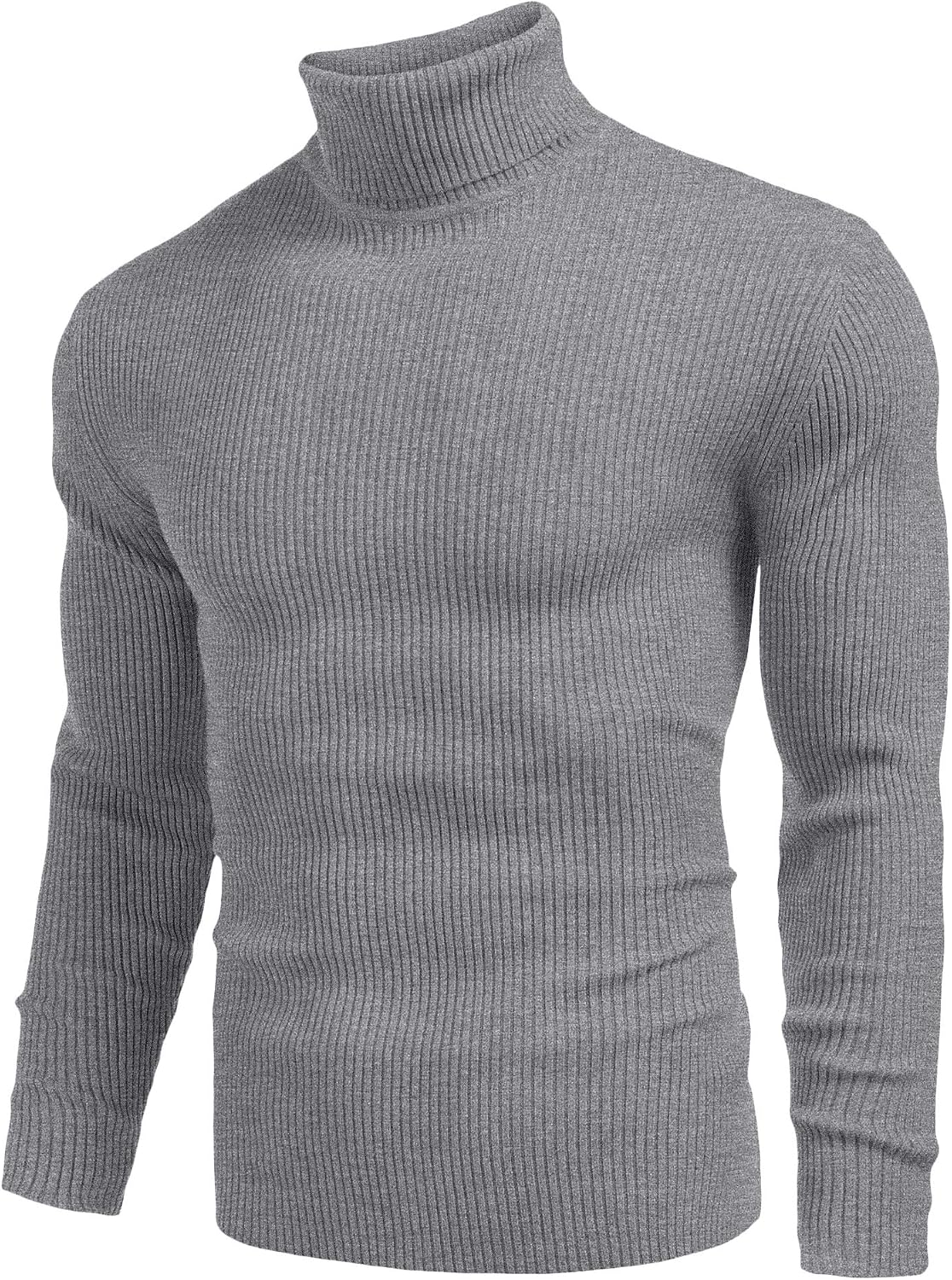 Mens Ribbed Slim Fit Knitted Pullover Casual Turtleneck Sweater | Premium Anti-Shrink Knit Turtleneck. Soft, Warm & Stretchy—Perfect for Casual, Work or Outdoor Wear in Fall/Winter.